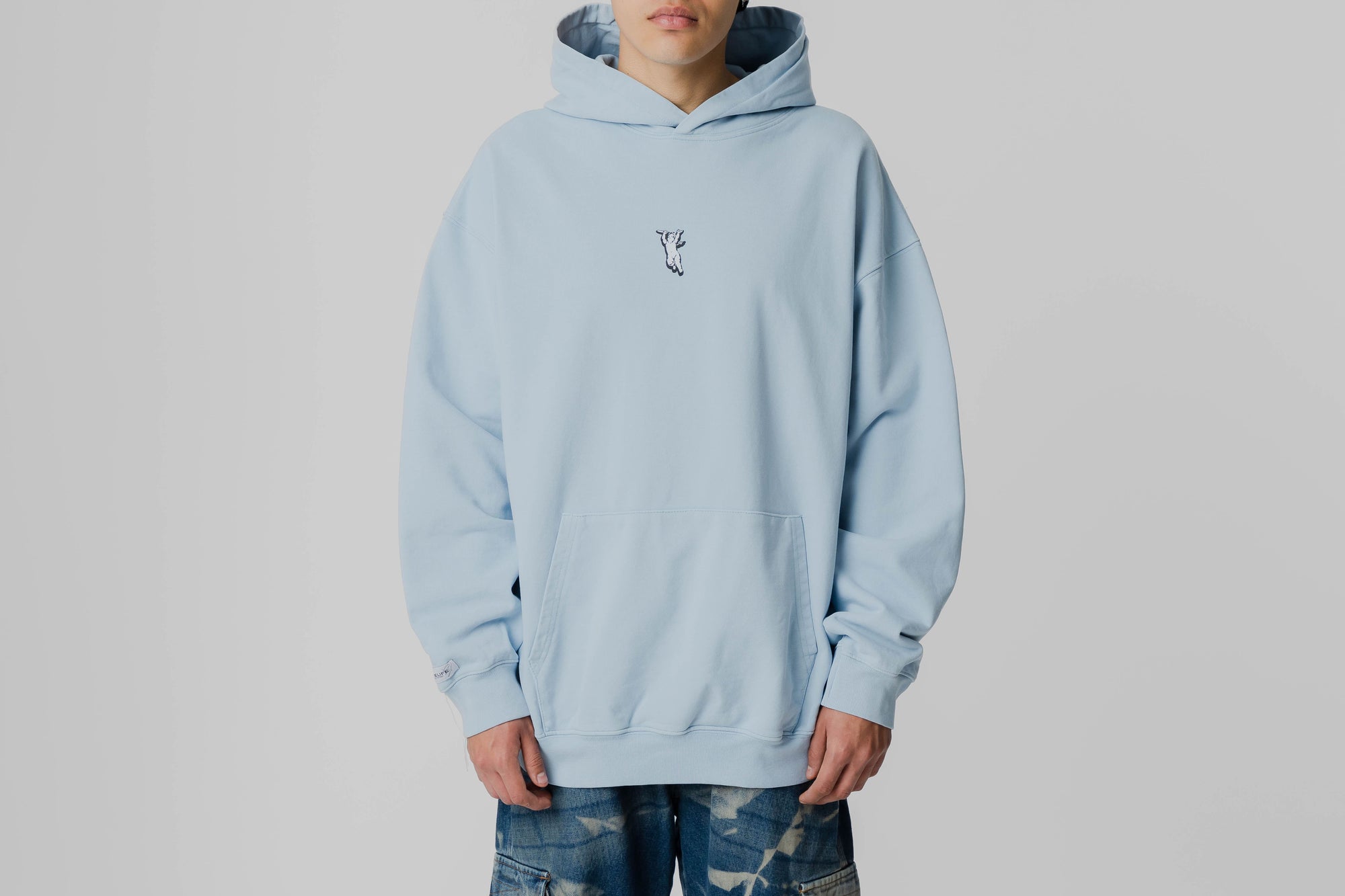 Crime Life Destroyed Angel Gothic Hoodie 'Blue'