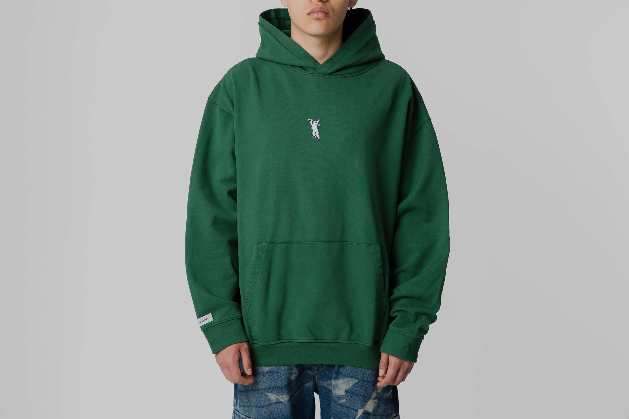 Crime Life Destroyed Angel Gothic Hoodie 'Green'