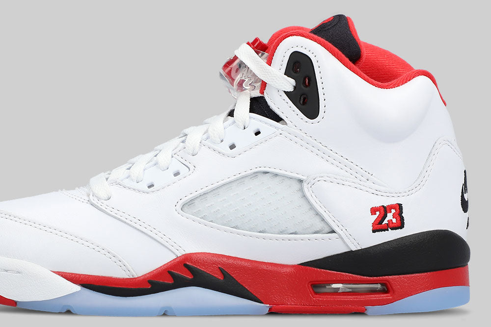 Air Jordan 5 Fire Red "Black Tongue" (GS) - HQ7980-101
