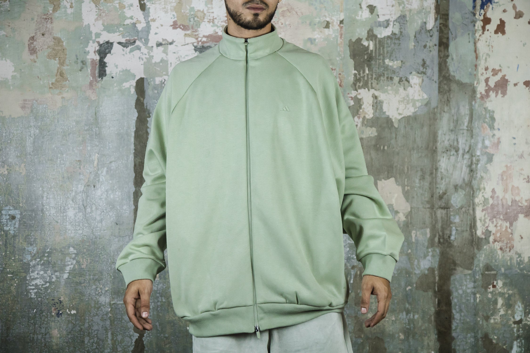 Green track jacket adidas best sale