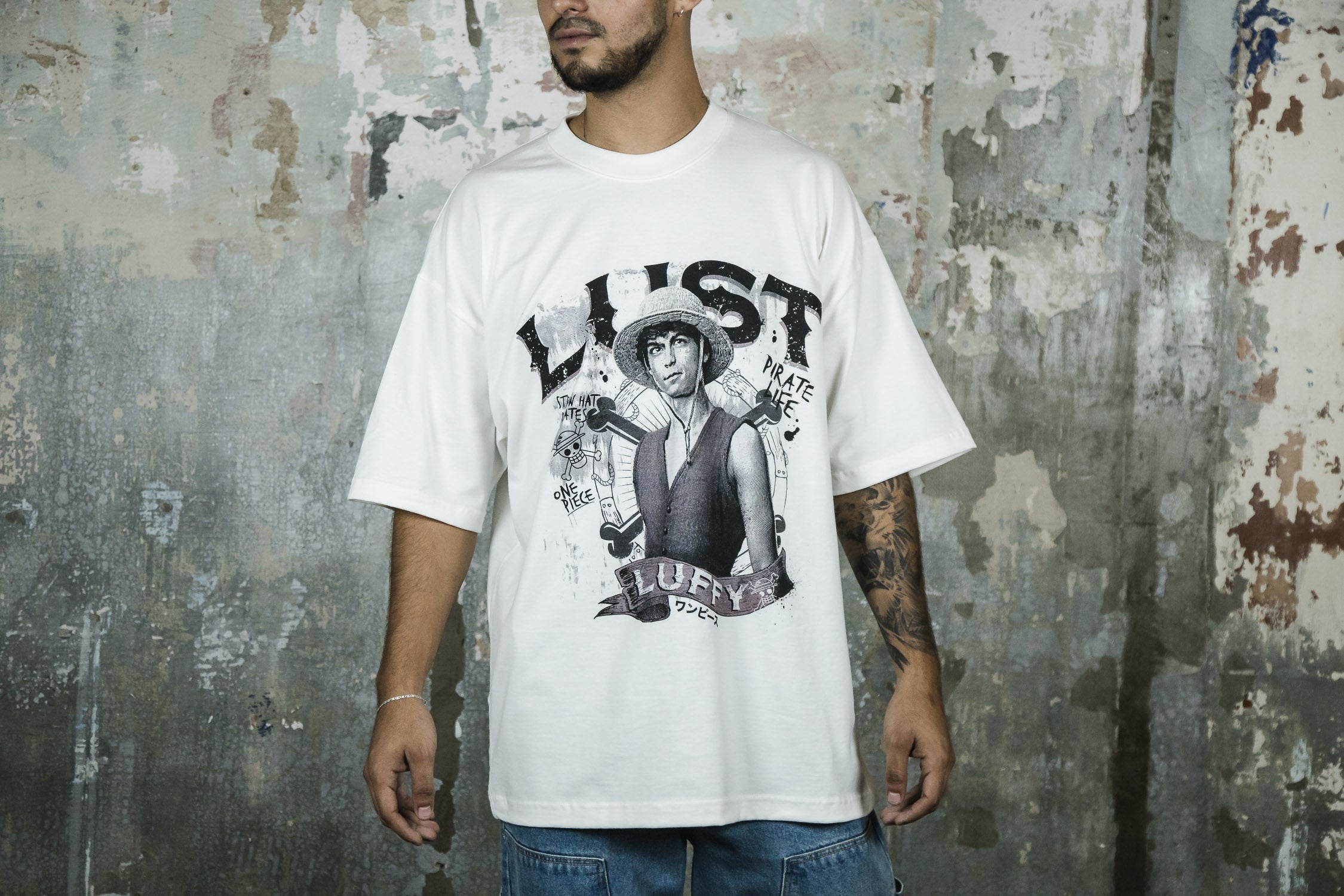 ONE PIECE X LUST BRAND HMN LUFFY TEE CREAM (6958967095362)