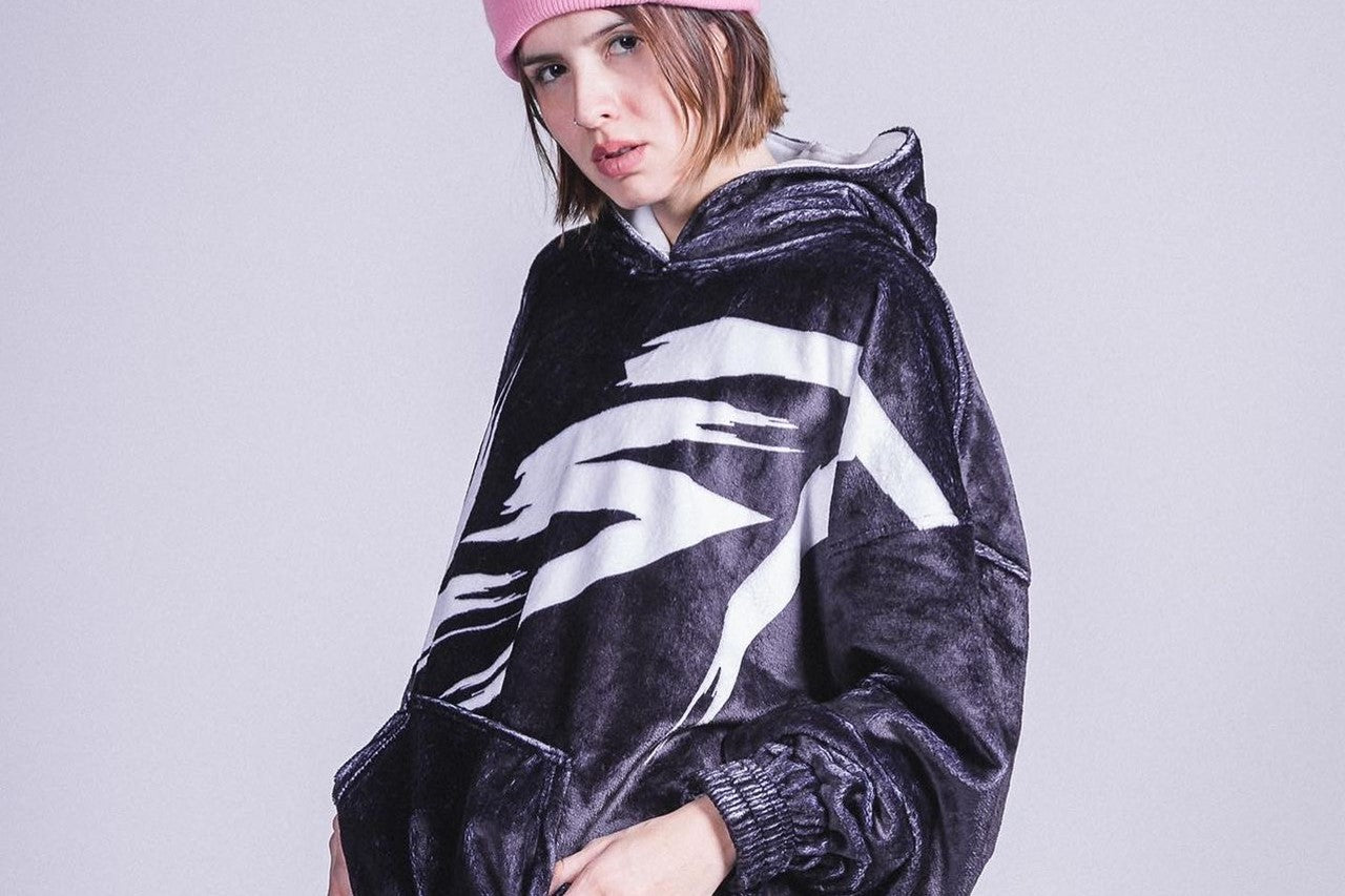 LB POLAR HOODIE BIG LOGO BLACK (6692454924354)