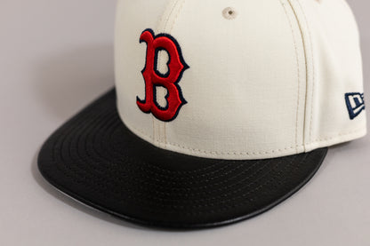 New Era Boston Red Sox Leather Visor 59Fifty Cap