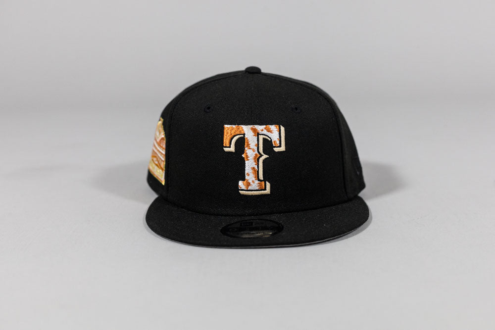 New Era Texas Rangers Animal Fill Black 9Fifty Snapback Cap