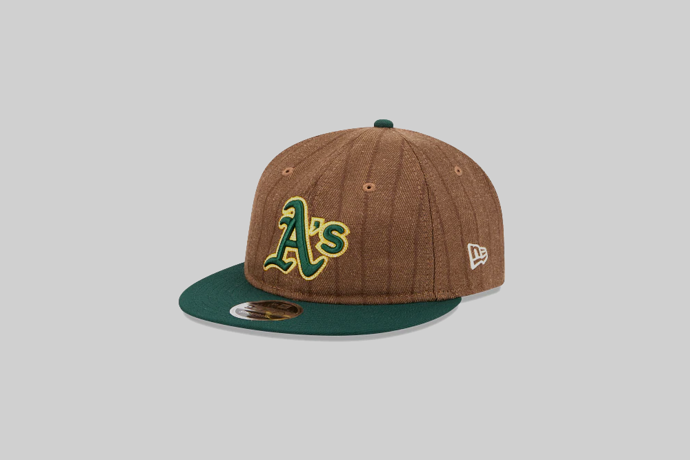 New Era Athletics MLB Wool Pinstripe 9Fifty Retro Crown Strapback Cap - 60763739