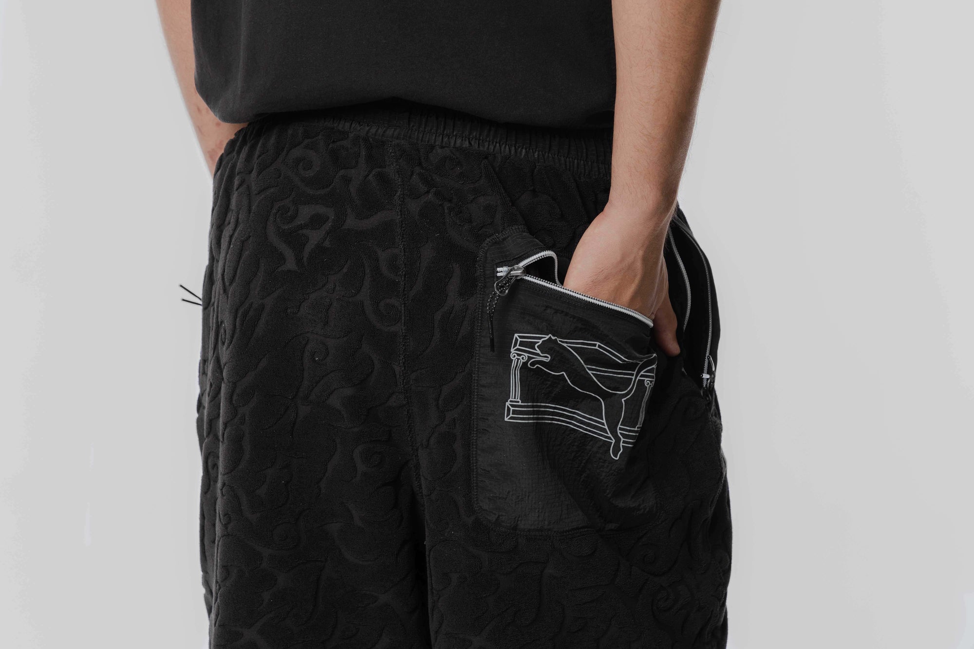 PUMA X ARIES TOWELING SHORTS BLACK/BLACK - [sku] - Lust México