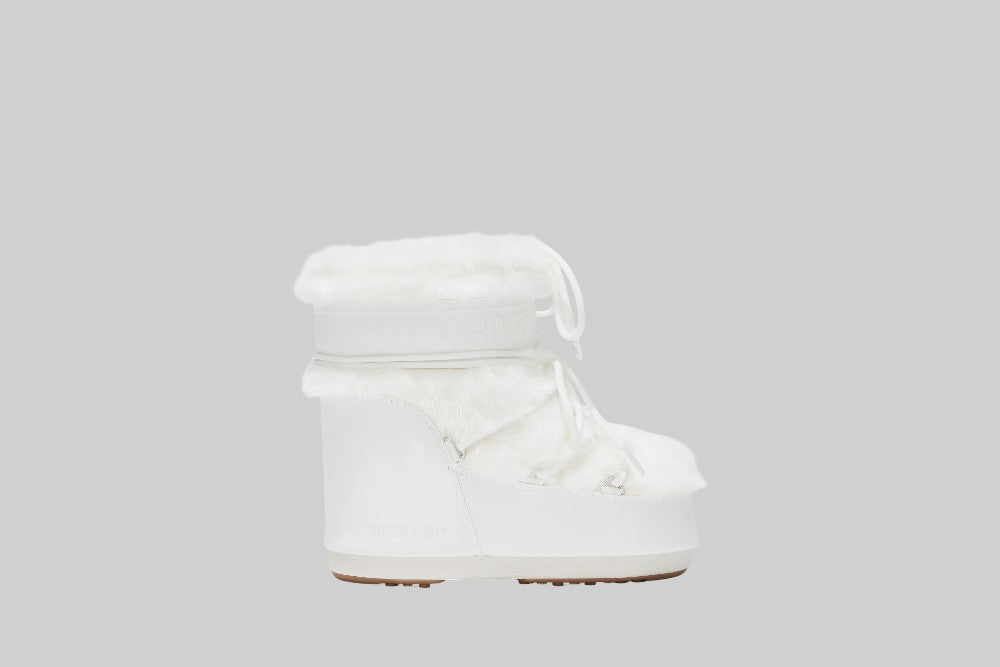 Moon Boot Icon Low Faux-Fur 'White' - 80D1409390-A002