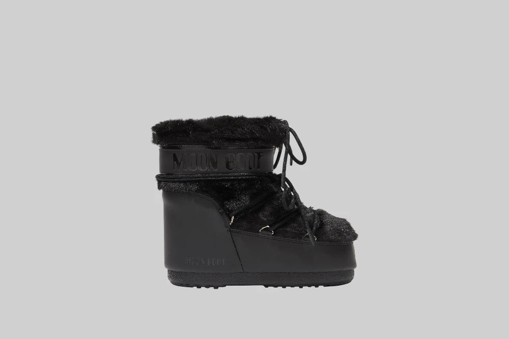 Moon Boot Icon Low Faux Fur 'Black' - 80D1409390-N001