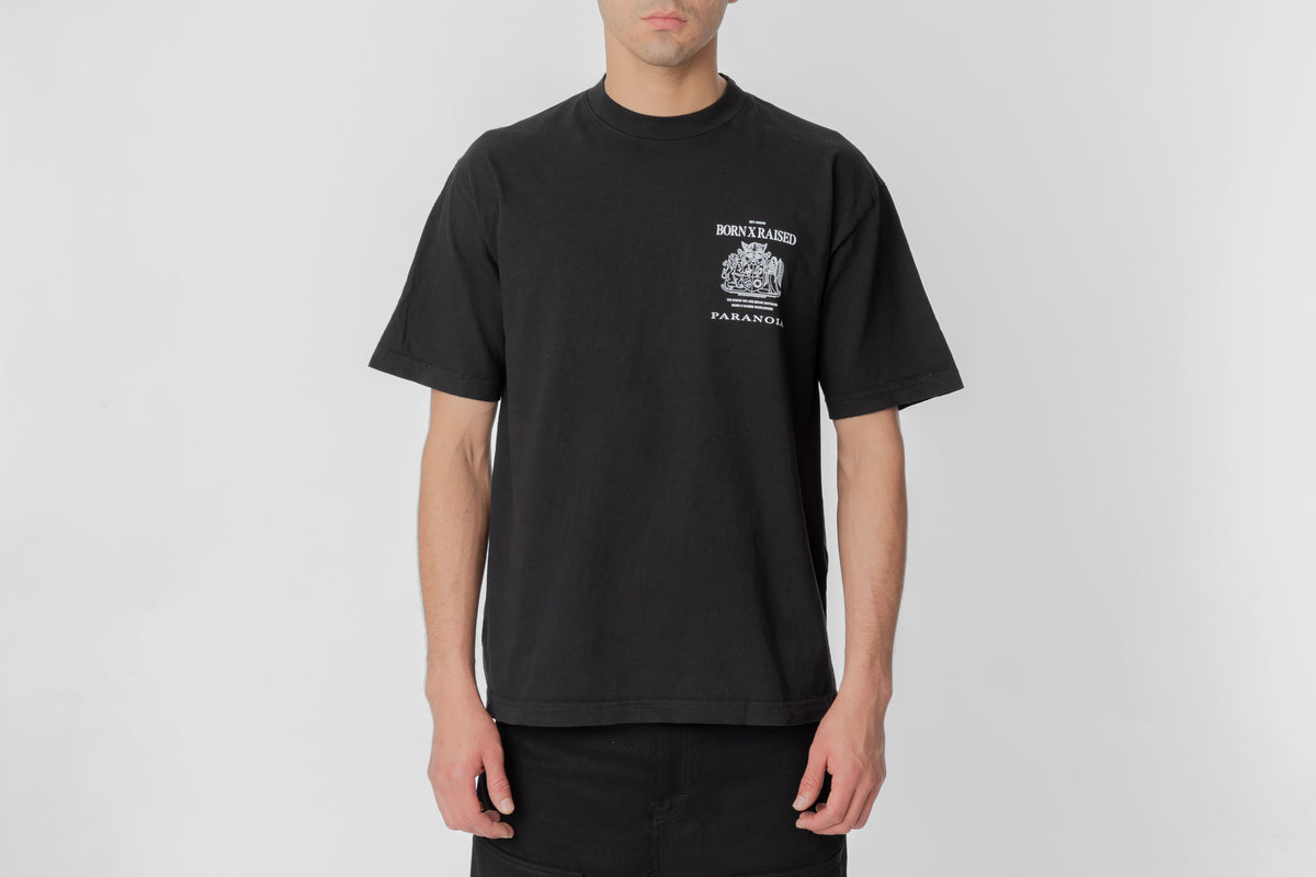 Born x Raised Paranoia Crest Tee - B0001PARCR-BLK