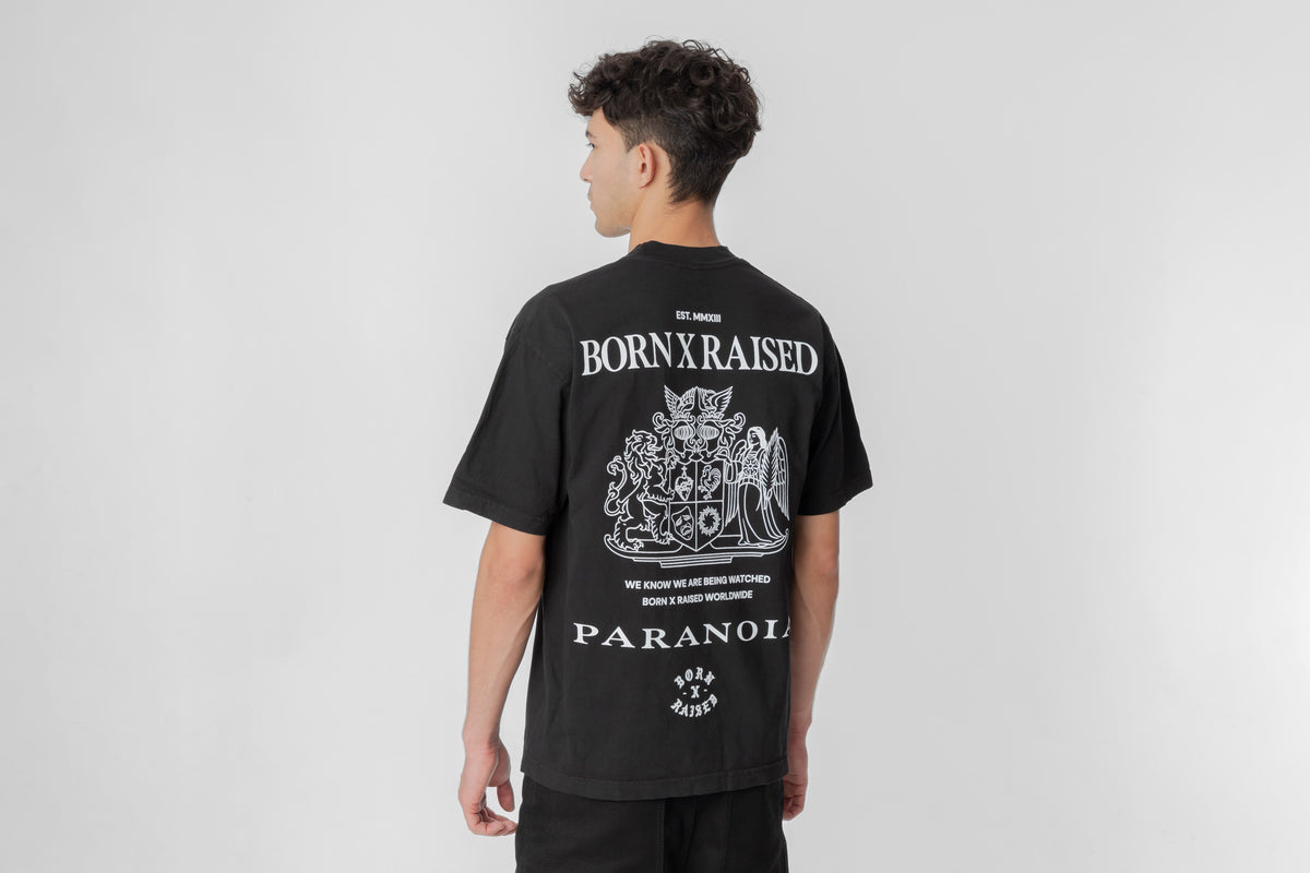 Born x Raised Paranoia Crest Tee - B0001PARCR-BLK