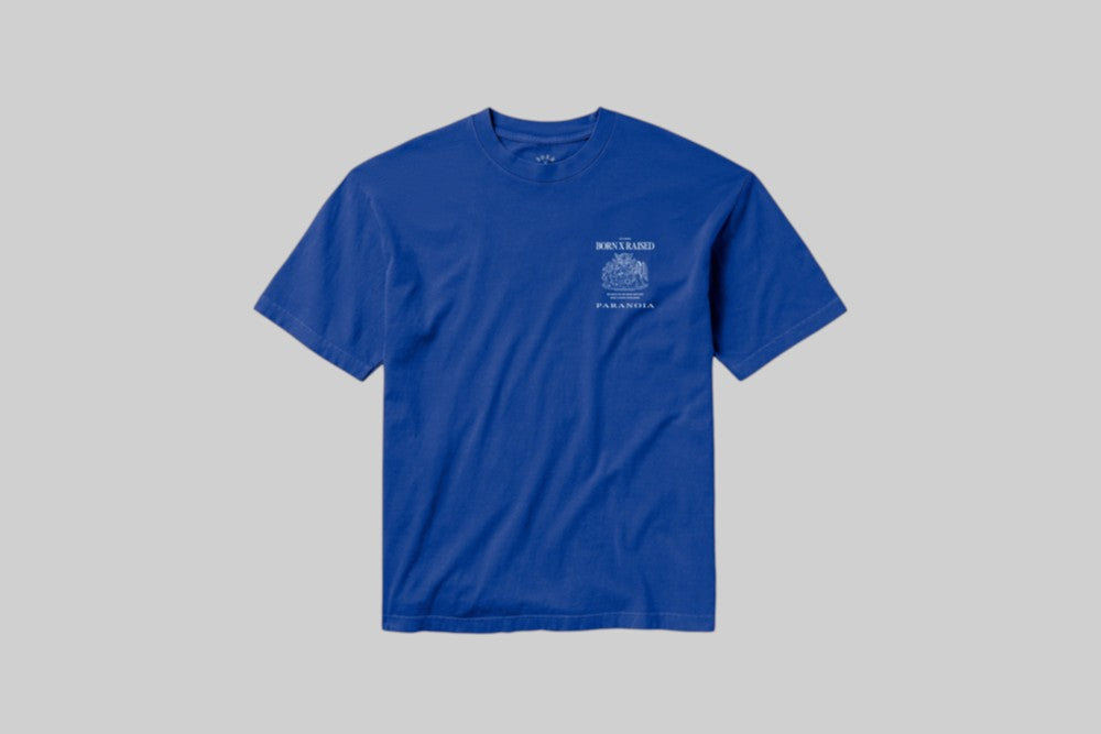 Born x Raised Paranoia Crest Tee - B0001PARCR-BLUE - Lust México