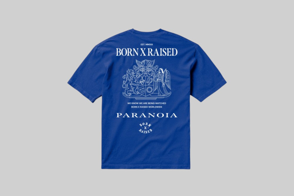 Born x Raised Paranoia Crest Tee - B0001PARCR-BLUE - Lust México