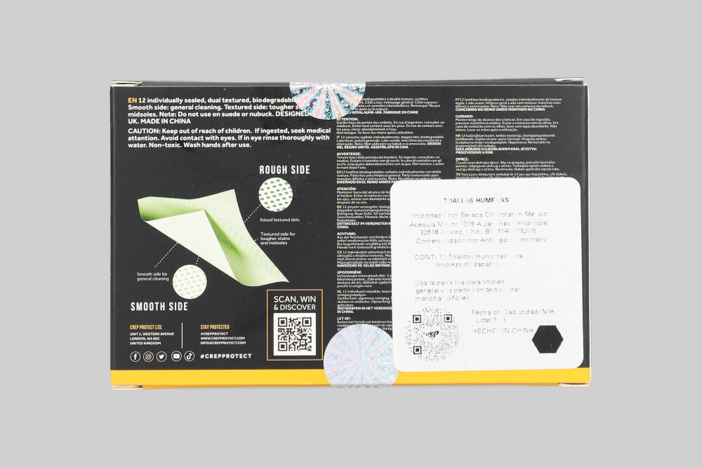 Crep Protect Biodegradable Wipes 12 Pack - Lust México