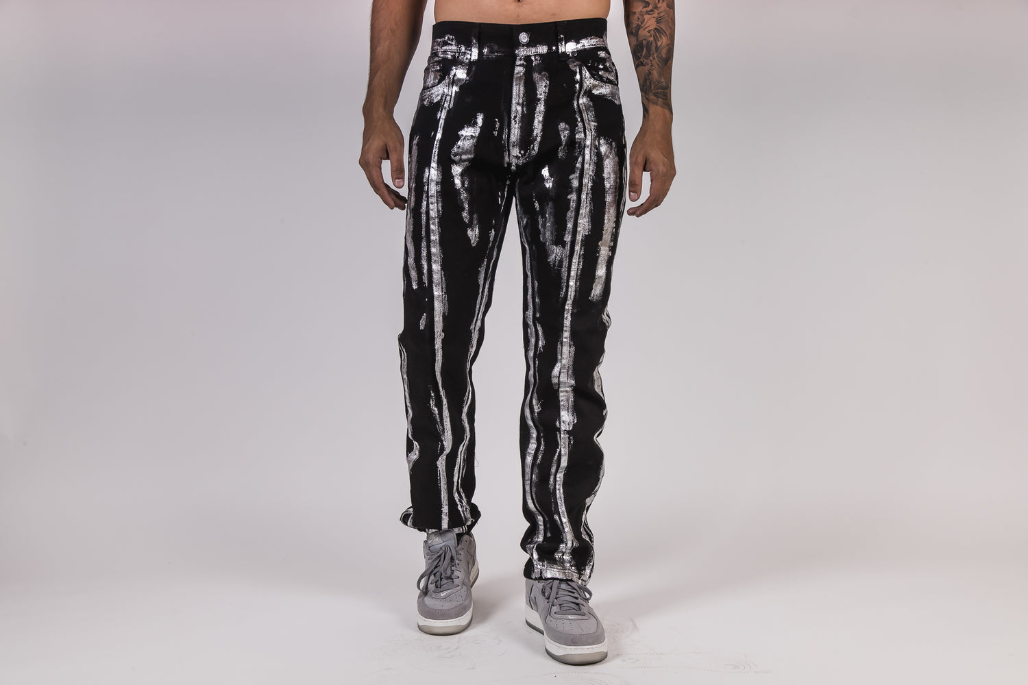 Crime Life Black And Silver Jeans (6920403255362)