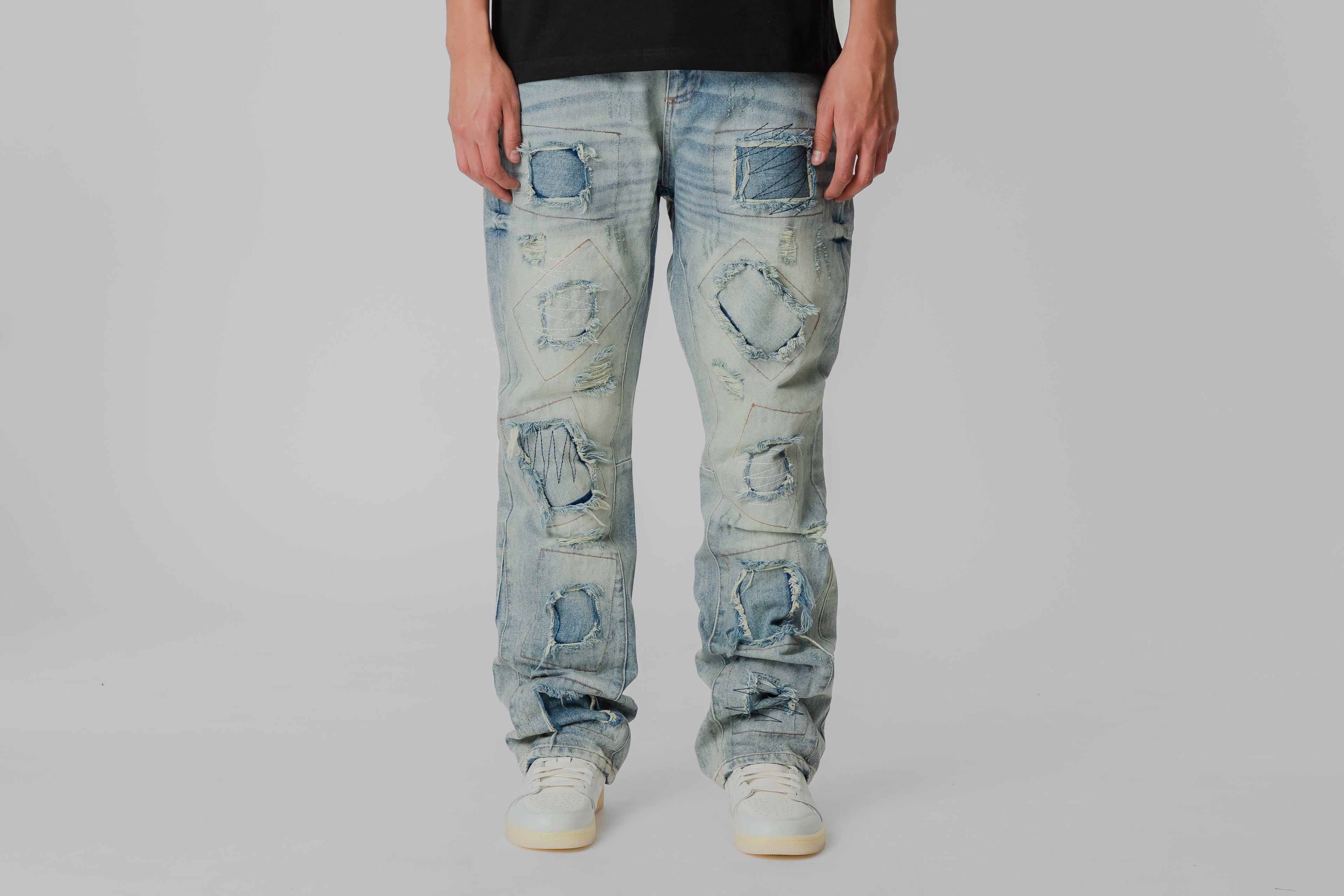 Crime Life Patchwork Denim jeans - CRIMELIFE-JNS-PTCH-DNM - Lust México