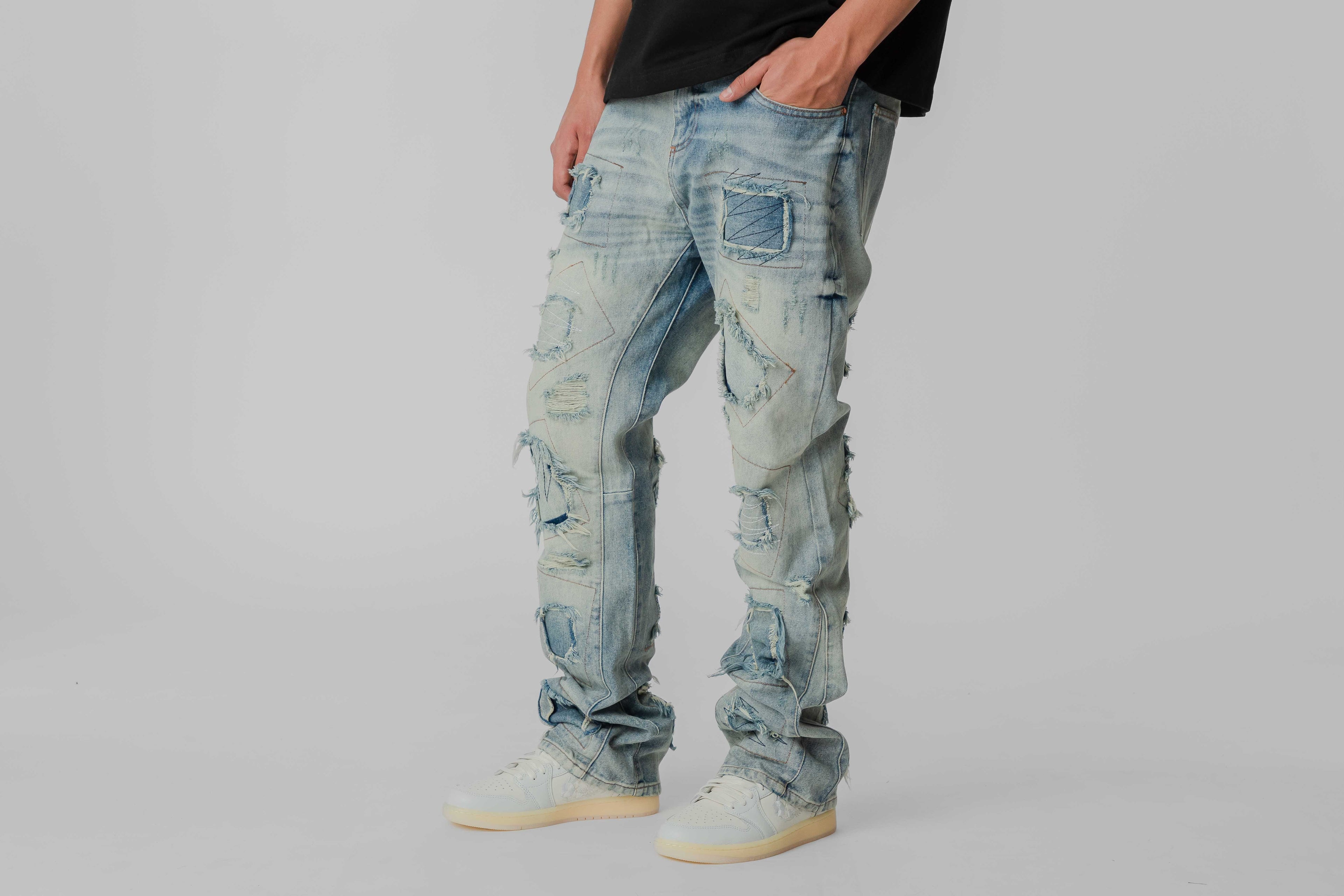 Crime Life Patchwork Denim jeans - CRIMELIFE-JNS-PTCH-DNM - Lust México
