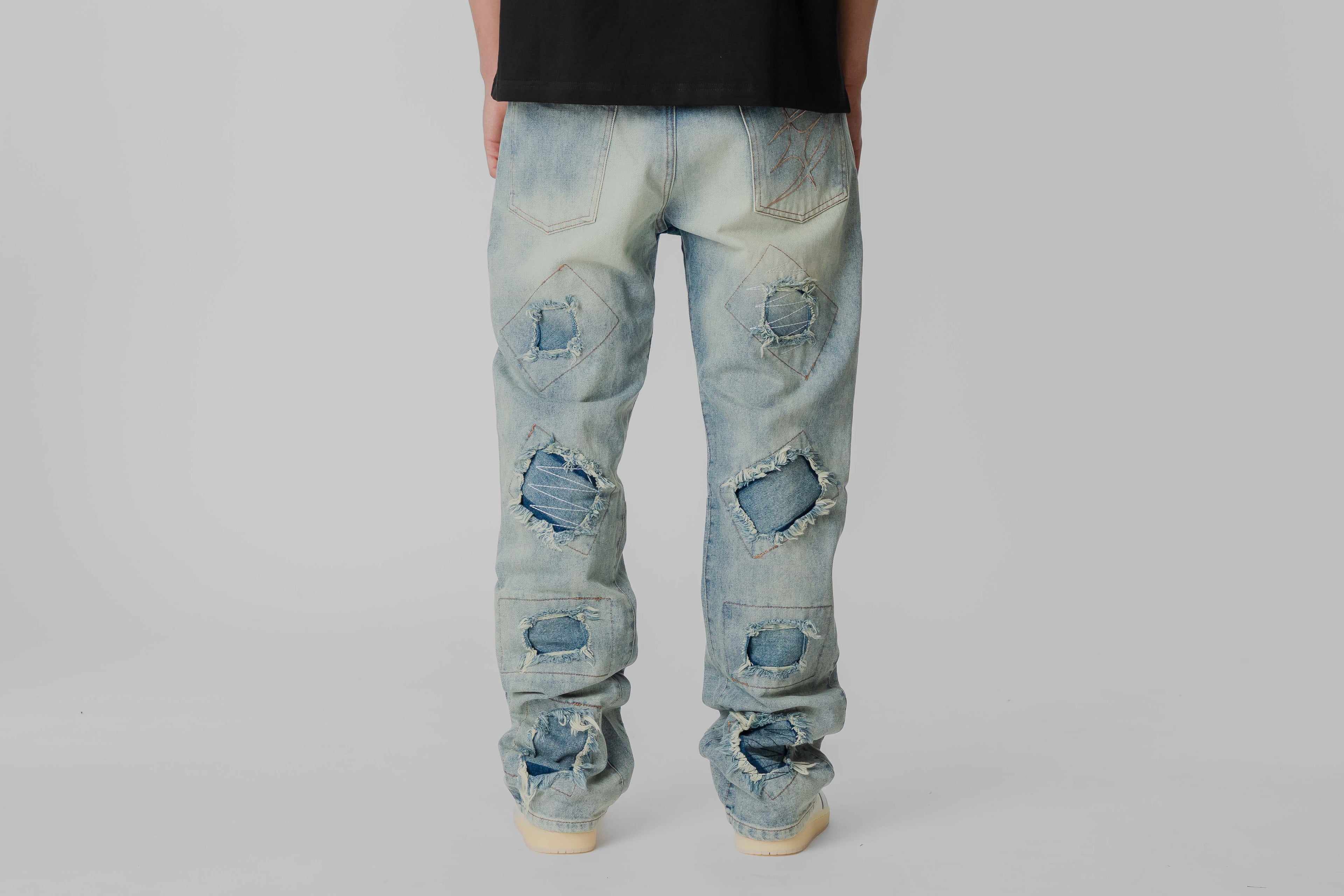 Crime Life Patchwork Denim jeans - CRIMELIFE-JNS-PTCH-DNM - Lust México
