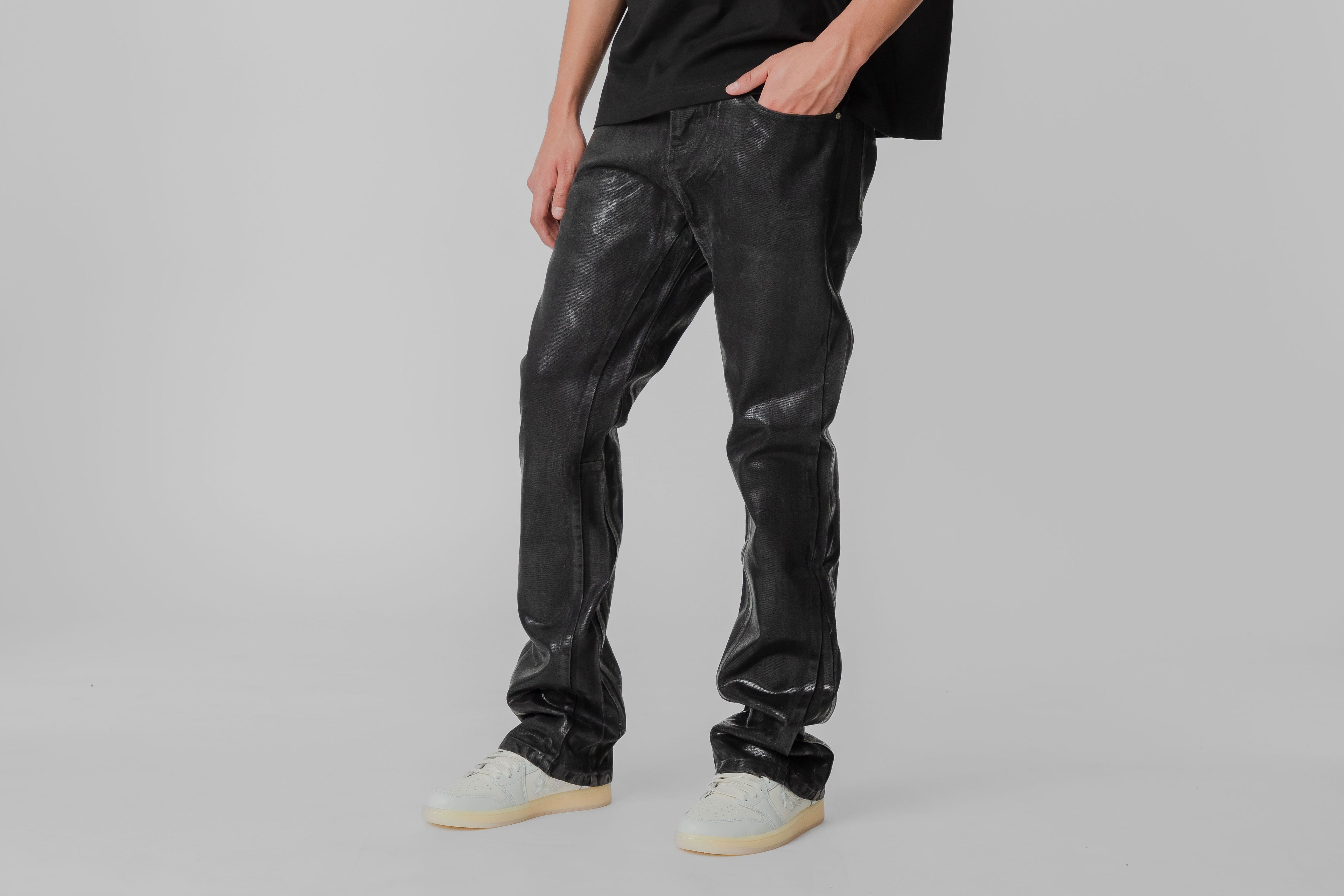 Crime Life Waxed Jeans - CRIMELIFE-JNS-WAX-BLK - Lust México