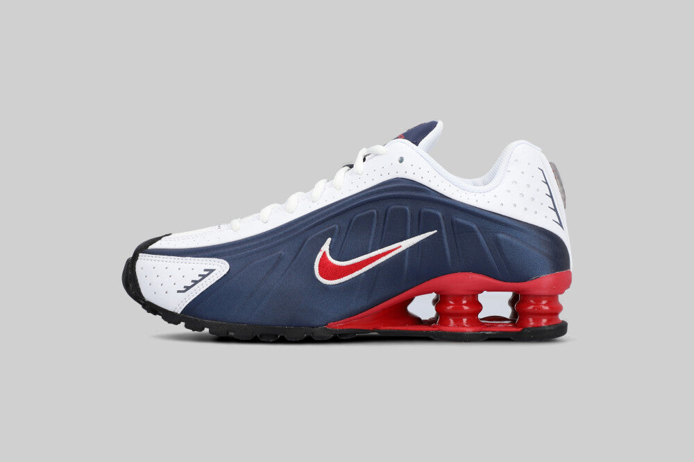 Nike Shox R4 (GS) 'Midnight Navy and Gym Red'