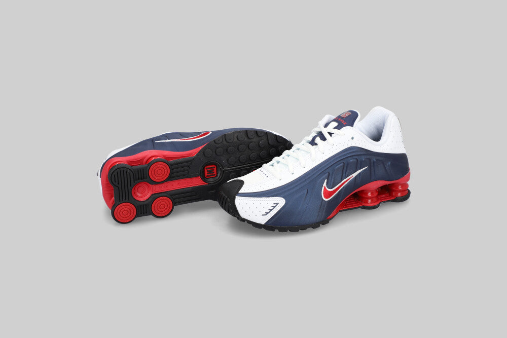 Nike Shox R4 (GS) 'Midnight Navy and Gym Red'
