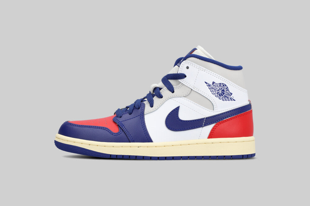 Air Jordan 1 Mid Rare Air 'White and Deep Royal Blue'