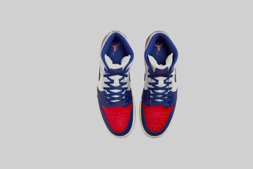 Air Jordan 1 Mid Rare Air 'White and Deep Royal Blue'
