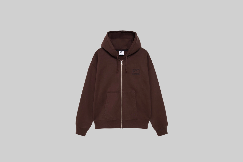 Nike x Stüssy Fleece Zip Hoodie 'Dark Cinder' - FJ9175-261