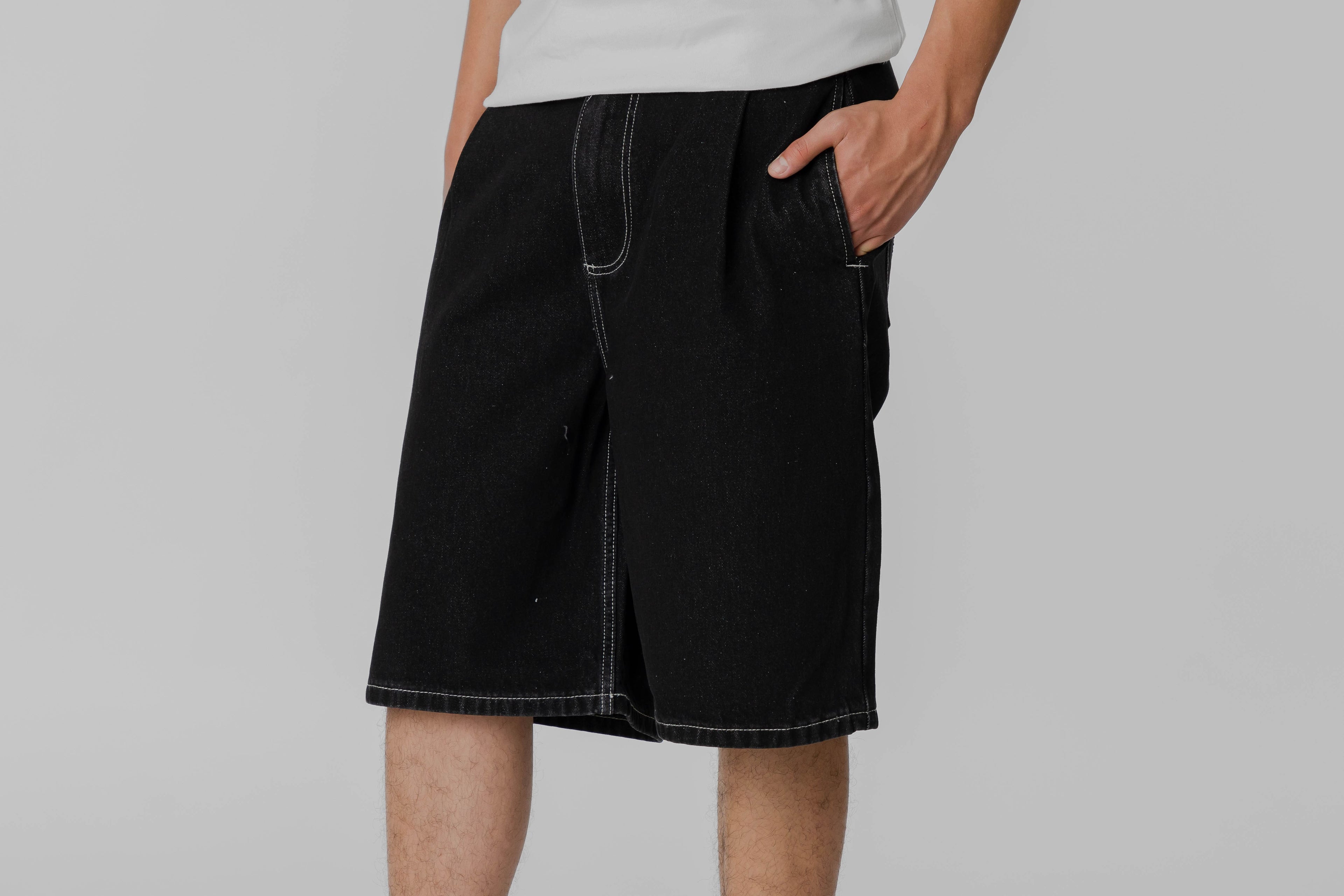 Grimey Concreat Jungle Pleated Denim Shorts - GBDS204-WBLK - Lust México