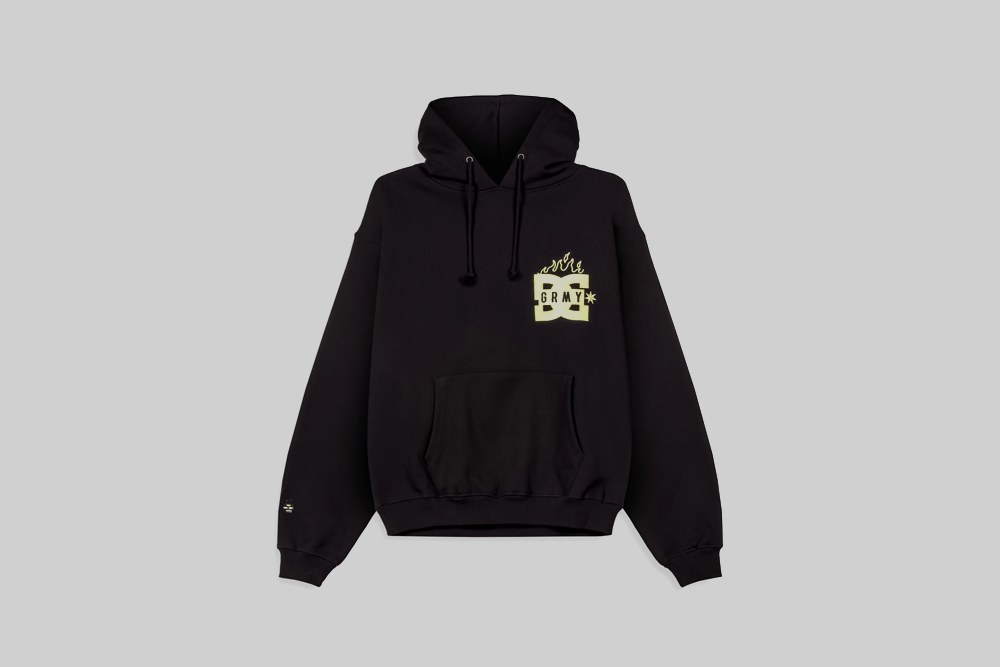 Grimey The Swarm DC Shoes Boxy Hoodie - GCH635-BLK