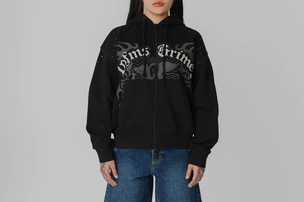 Grimey Chief Watcher Zipper Hoodie - GCH655-BLK - Lust México