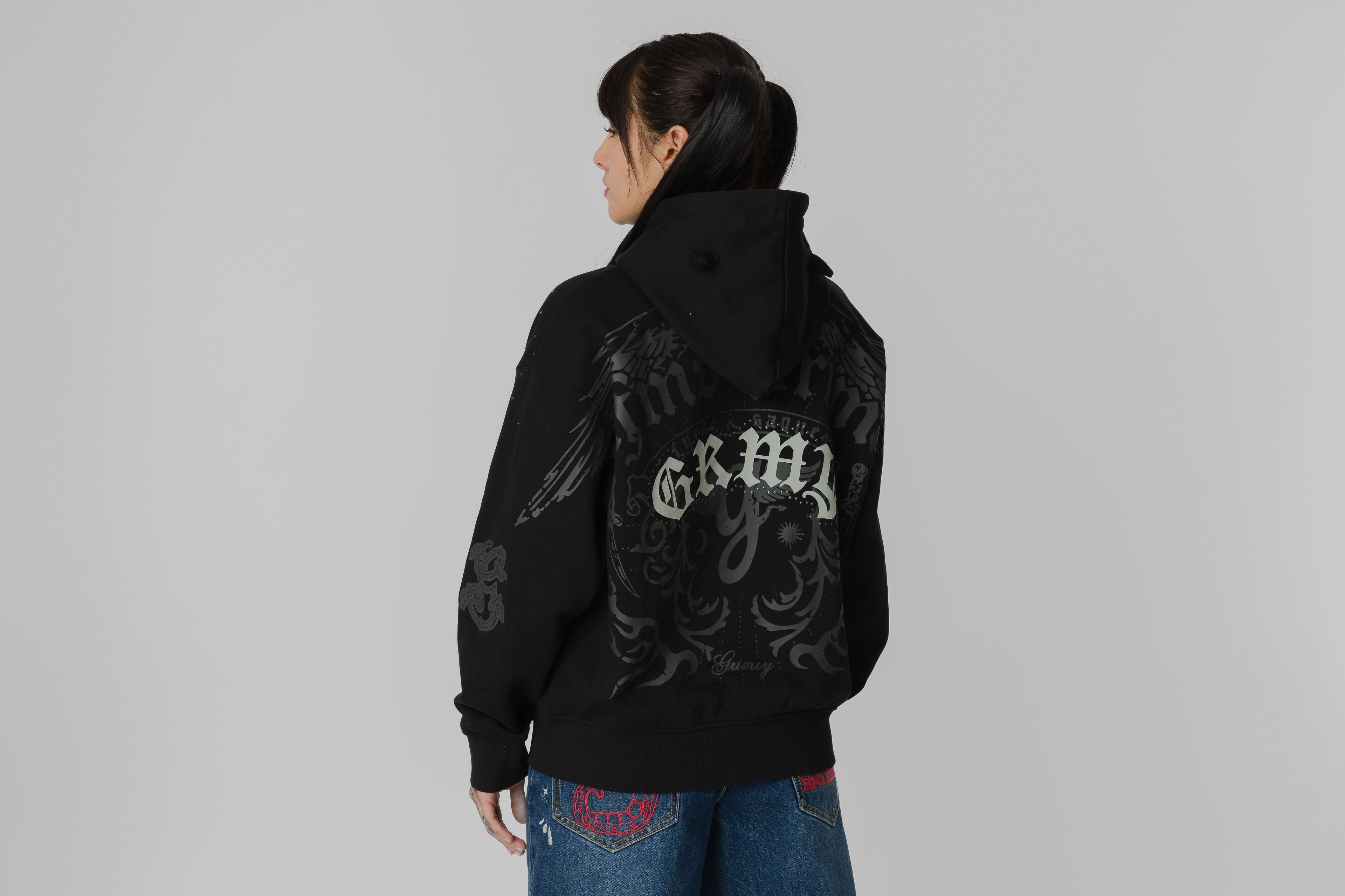 Grimey Chief Watcher Zipper Hoodie - GCH655-BLK - Lust México