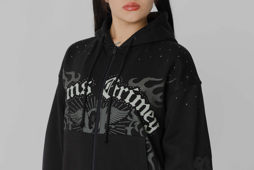 Grimey Chief Watcher Zipper Hoodie - GCH655-BLK - Lust México