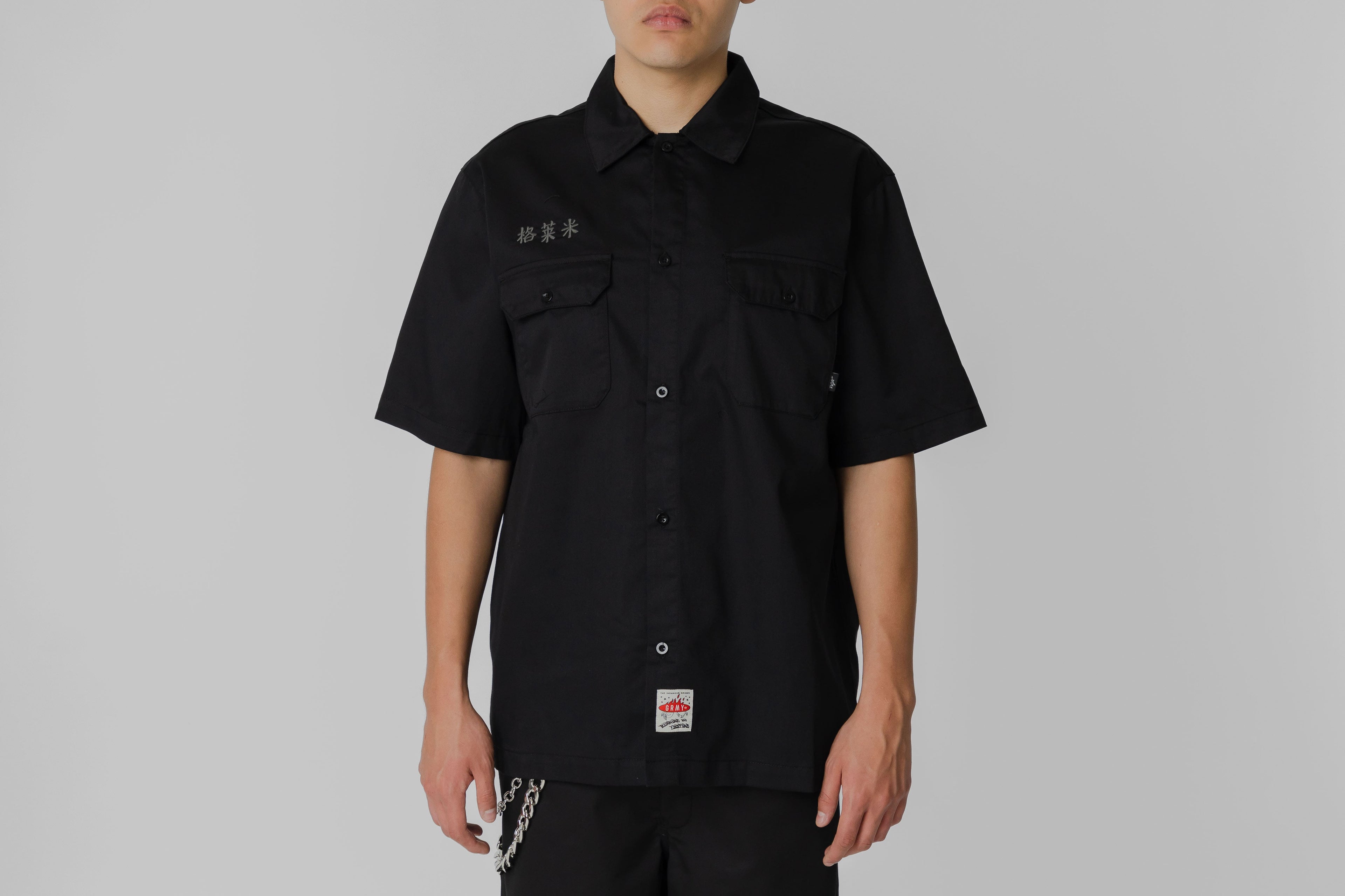 Grimey Concreat Jungle Button Up Shirt - GHS791-BLK - Lust México