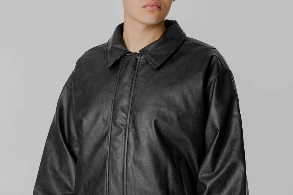 Grimey Chief Watcher Pu Leather Bomber Jacket - GPLBJ201-BLK - Lust México