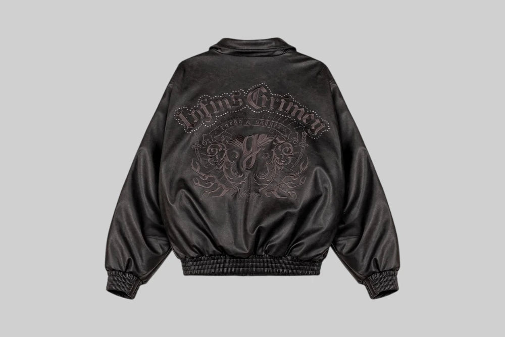 Grimey Chief Watcher Pu Leather Bomber Jacket - GPLBJ201-BLK - Lust México