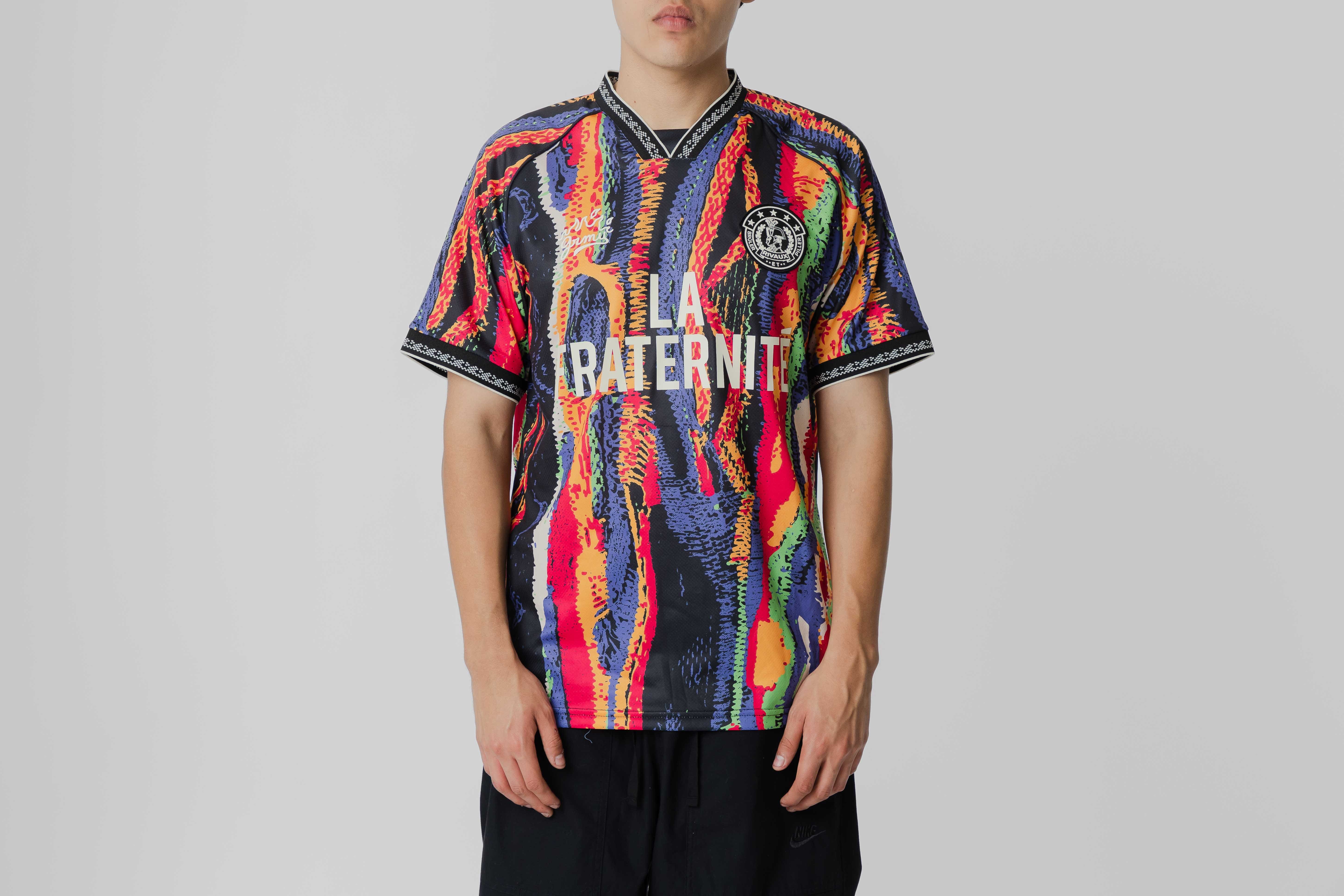 【GRIMEY】LA FRATERNITE SOCCER TEE Grimey La Fraternite Bruler Piller Soccer Tee Blue BLUE