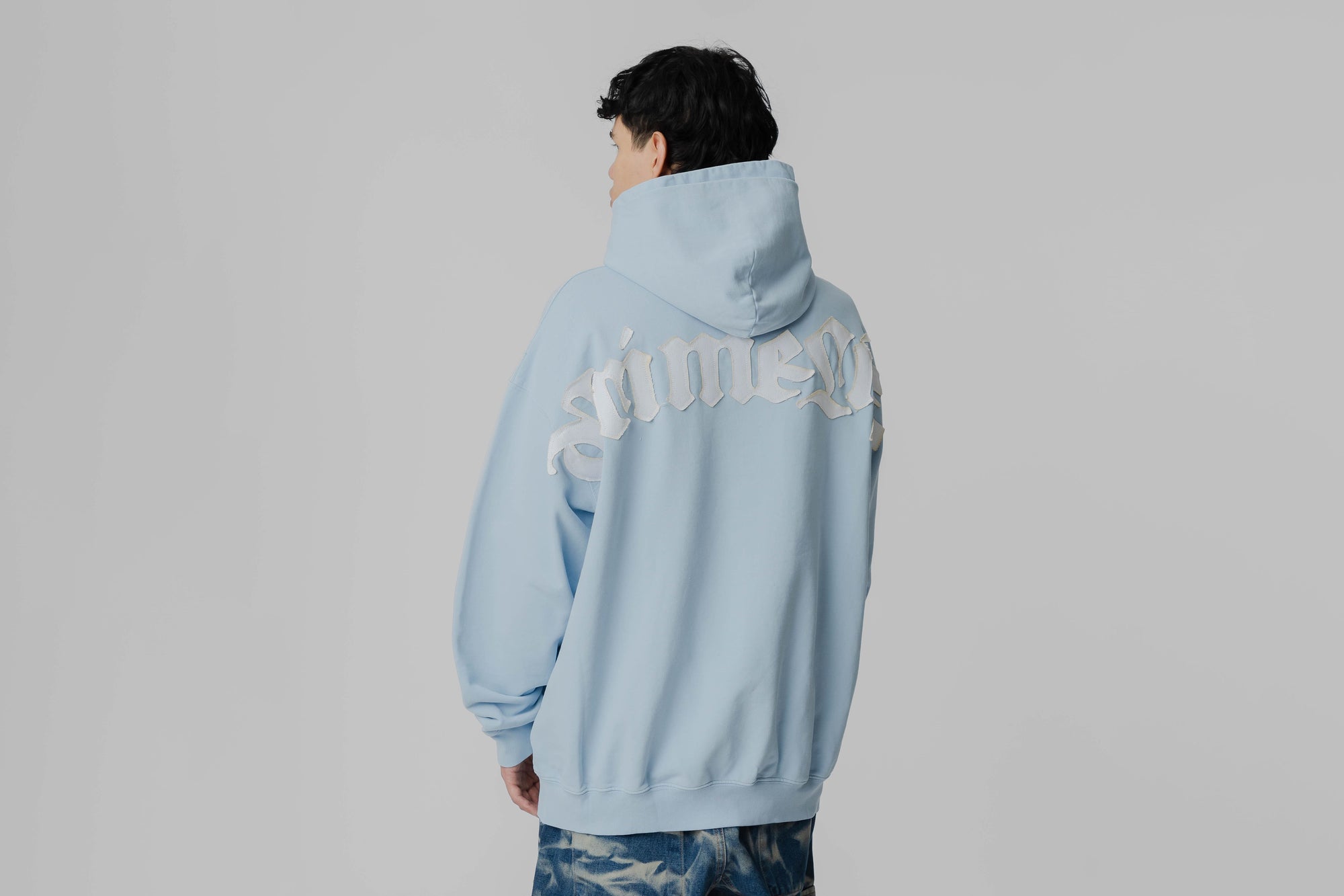 Crime Life Destroyed Angel Gothic Hoodie 'Blue'