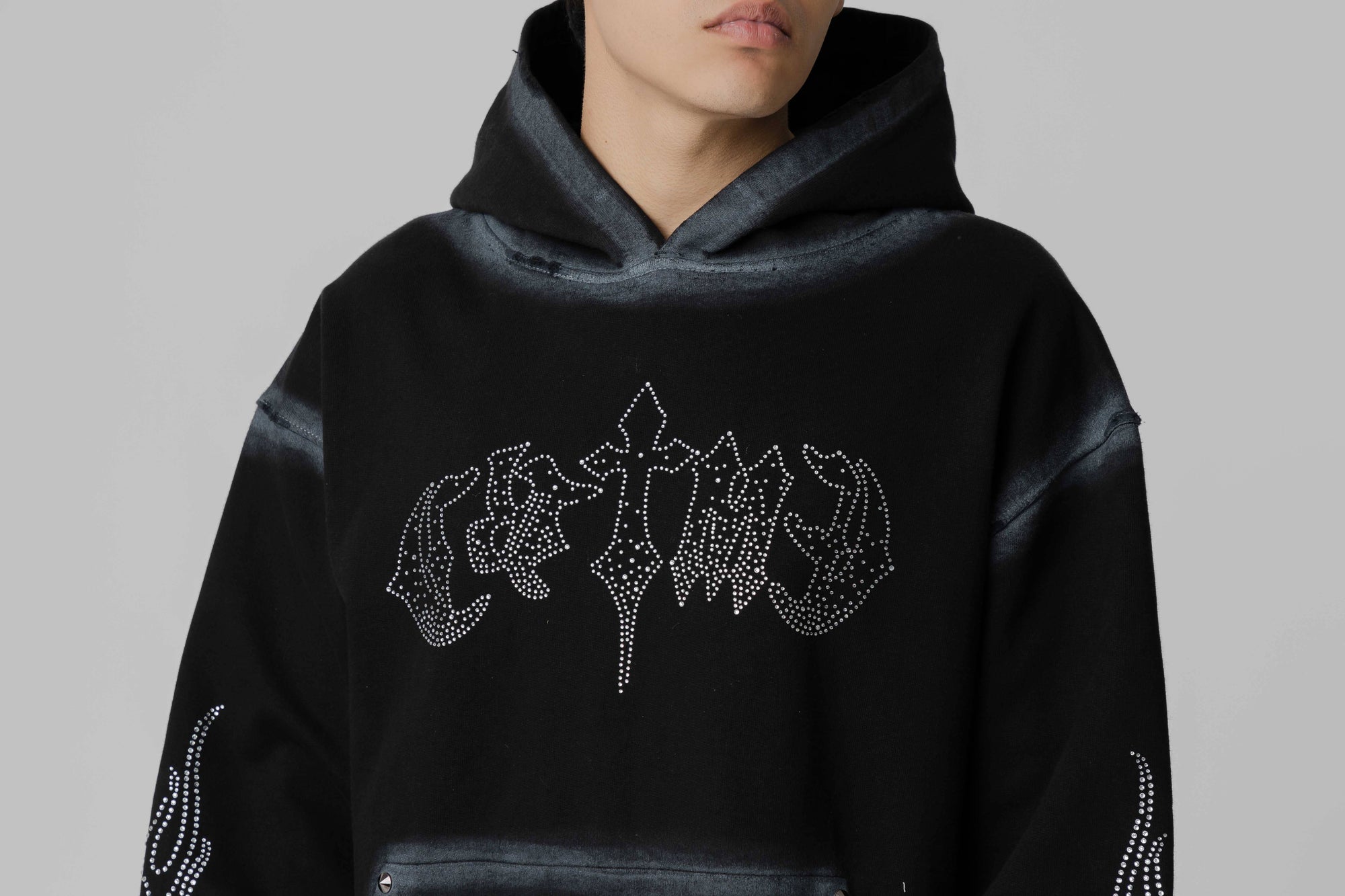 Crime Life Luxury Gothic Cross Hoodie Black'