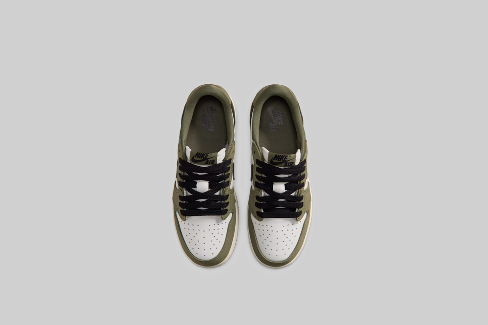 Air Jordan 1 Low OG 'Medium Olive and Summit White' (GS) - HQ6999-200