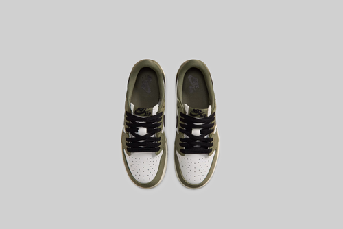 Air Jordan 1 Low OG 'Medium Olive and Summit White' (GS) - HQ6999-200