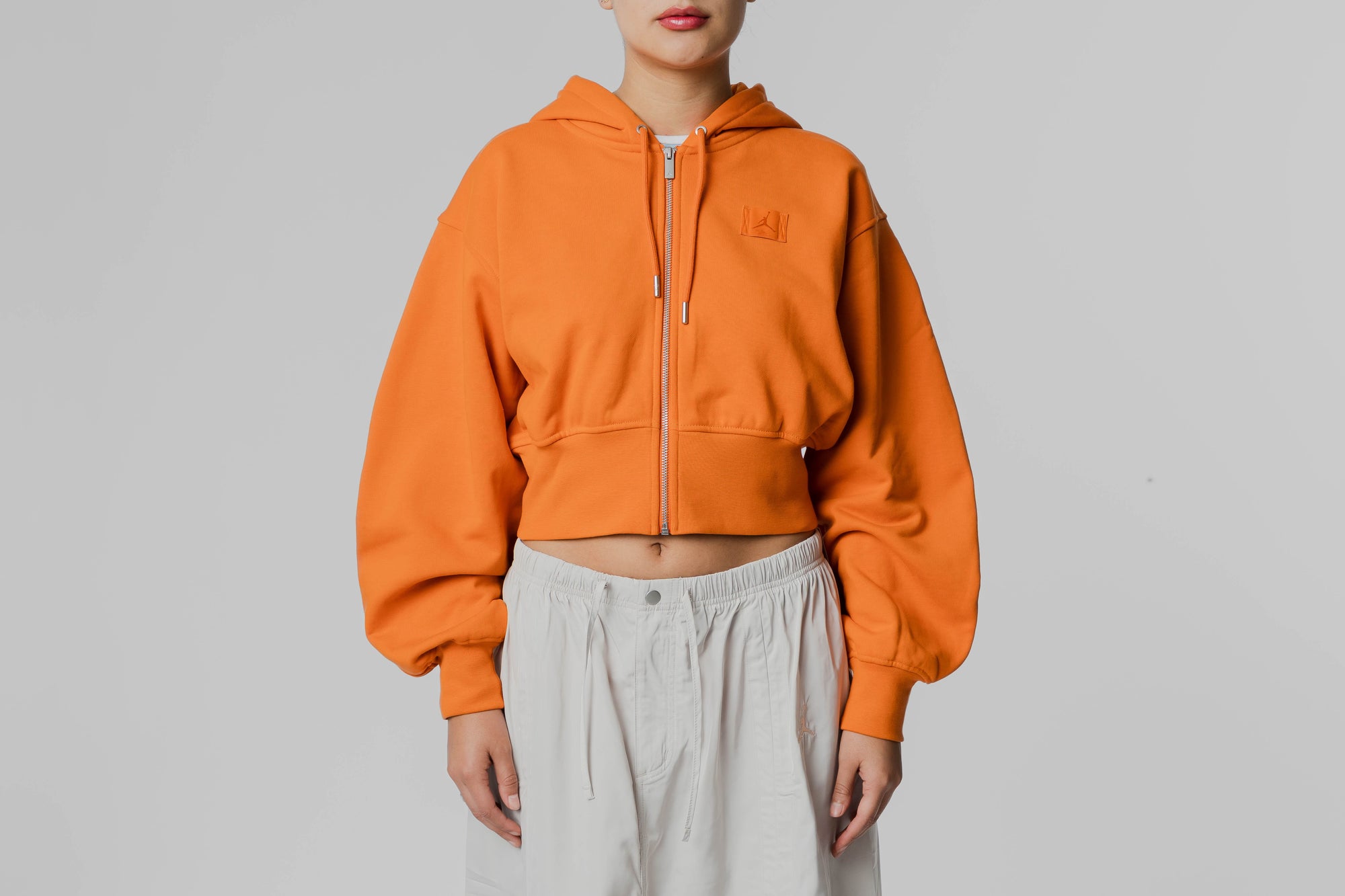 Women's Jordan Flight Shattered Backboard Fleece Cropped Satin-Lined Hoodie