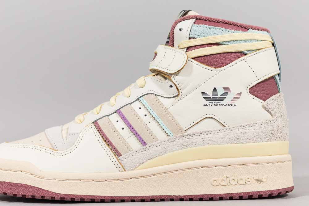 Grey and pink womens adidas high tops best sale