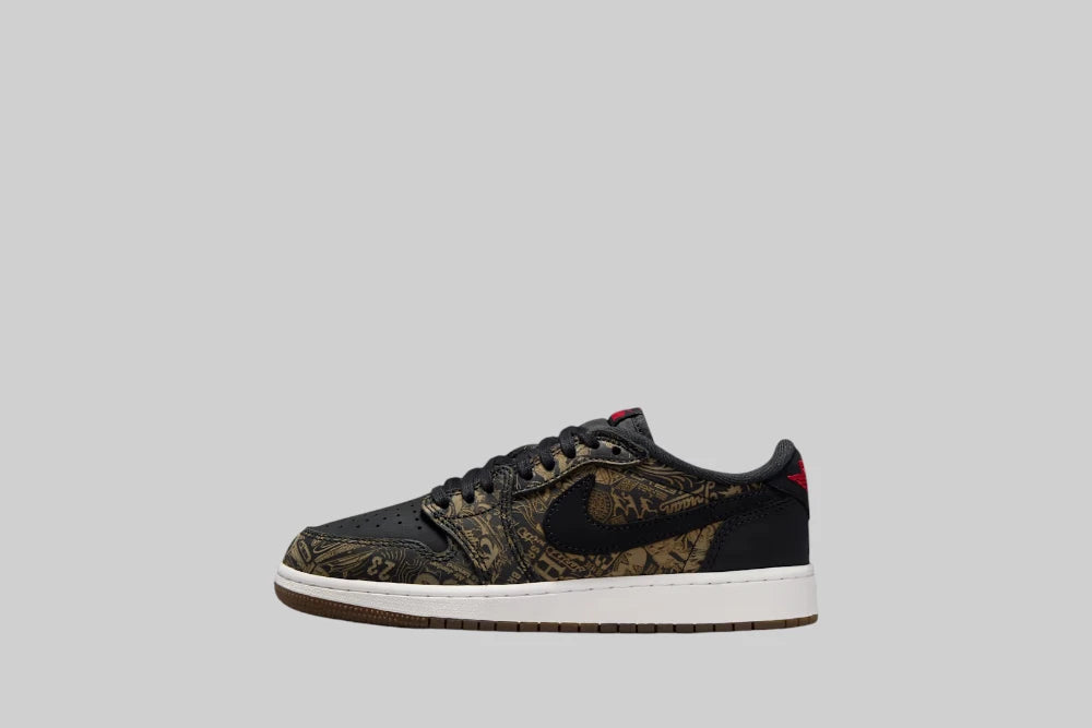 Air Jordan 1 Retro Low OG "Laser" 'Black and Varsity Red' (GS) - IV7010-001 - Lust México