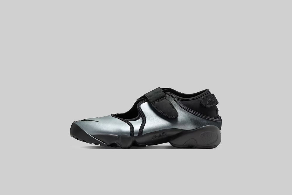 Women's Nike Air Rift Leather 'Metallic Silver and Black'