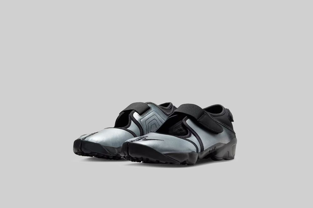 Women's Nike Air Rift Leather 'Metallic Silver and Black'