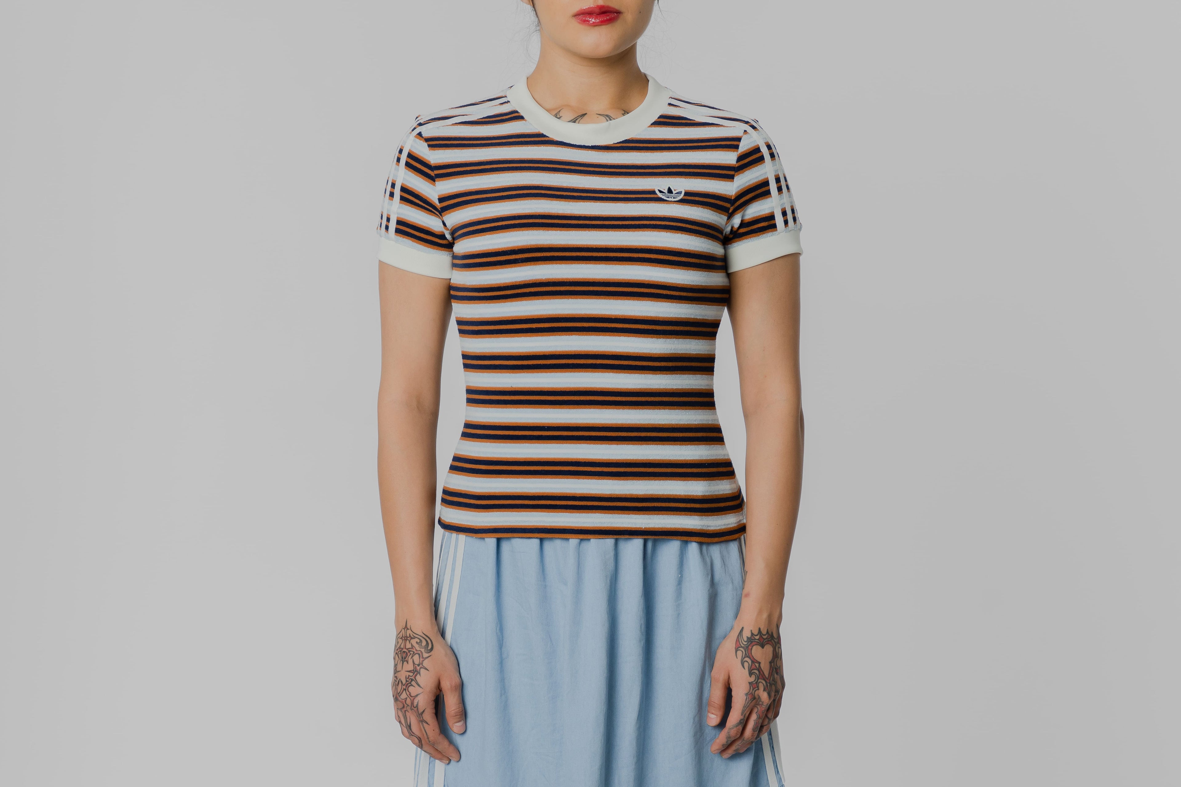 Women's adidas Striped Tee - KY8115 - Lust México