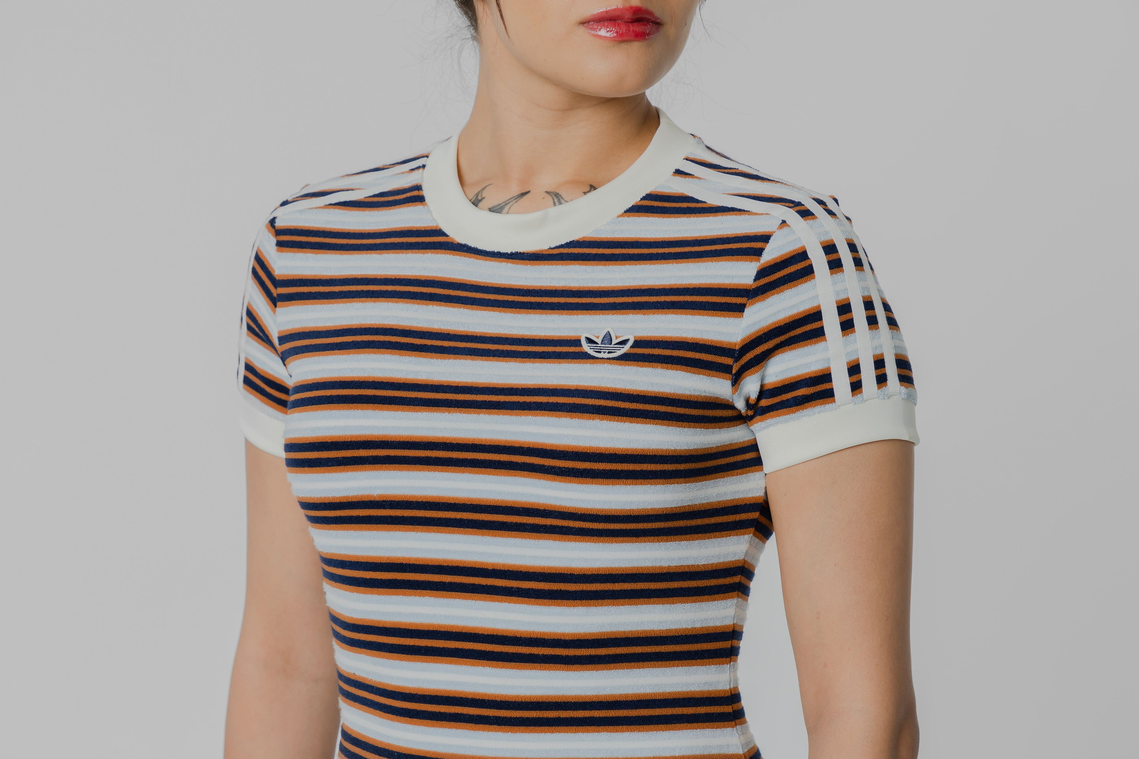 Women's adidas Striped Tee - KY8115 - Lust México