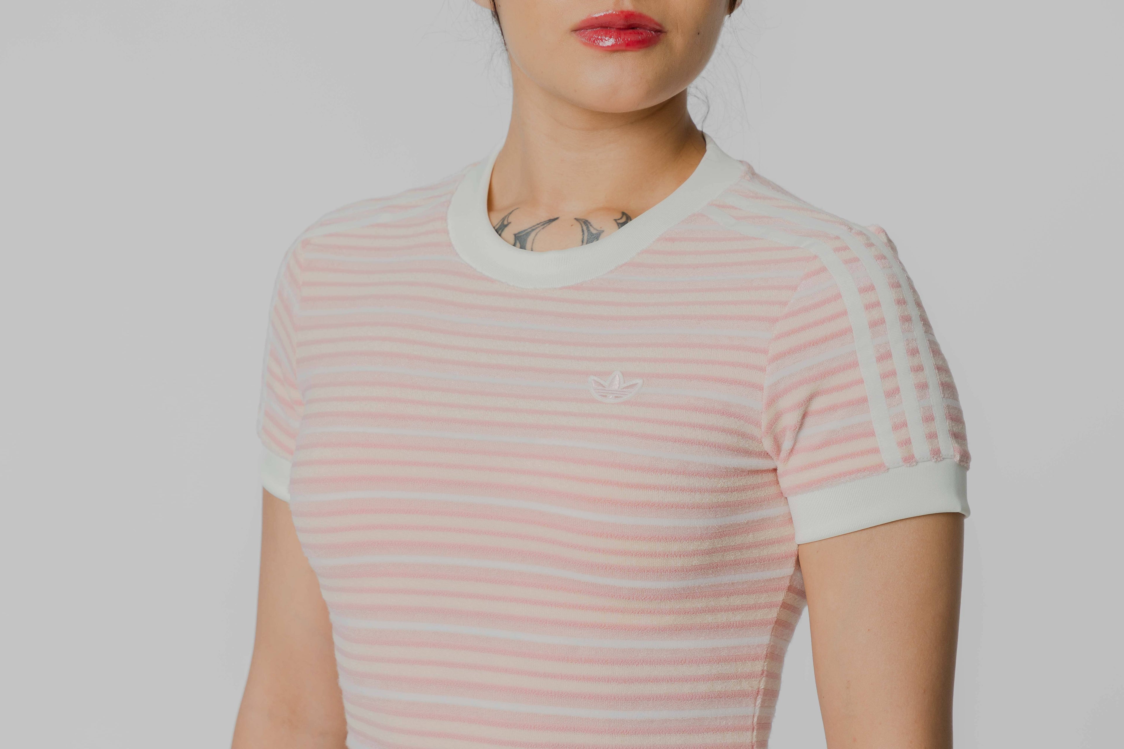 Women's adidas Summer Glow Striped Tee - KY8116