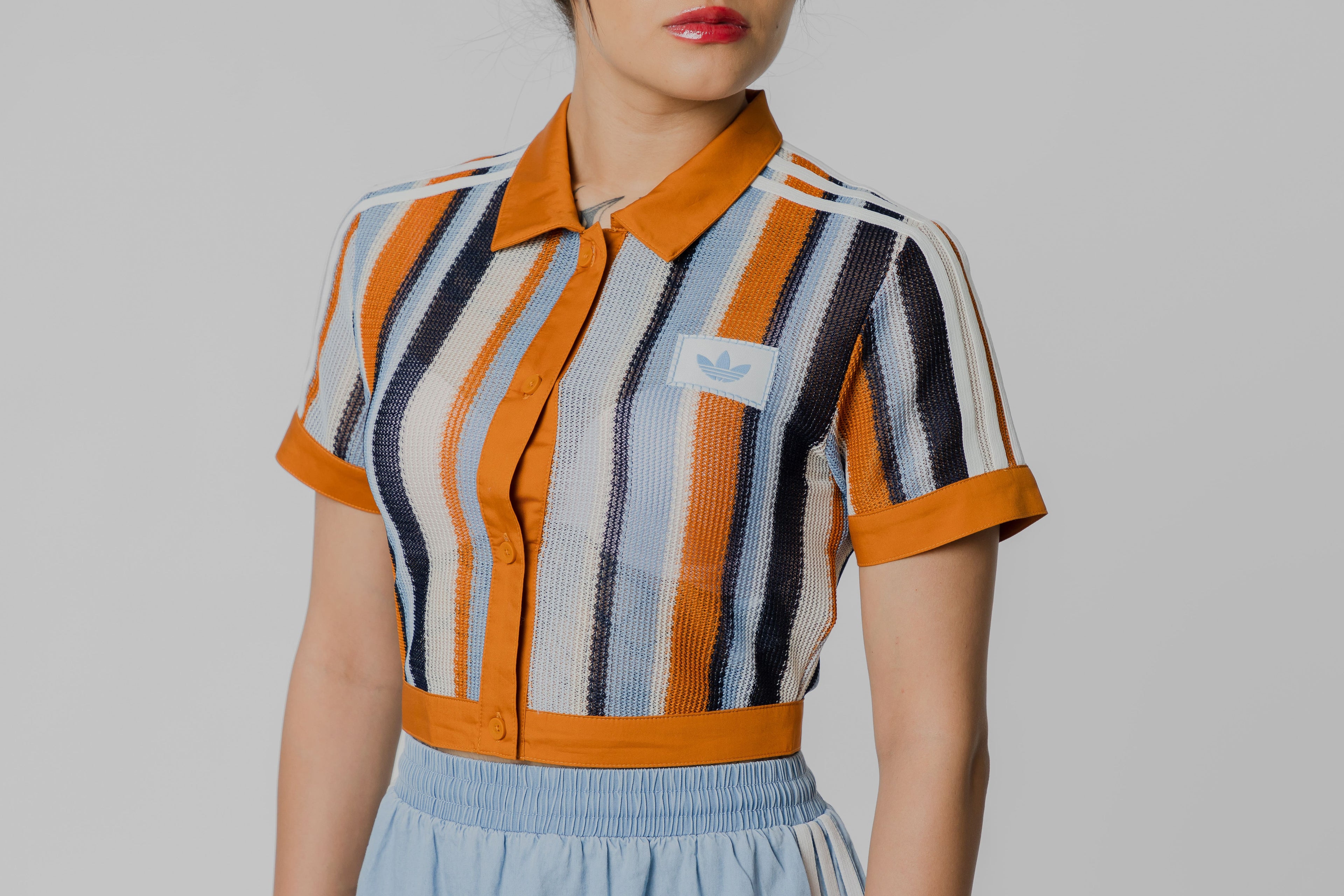 Women's adidas Summer Glow Striped Cropped - KY8139 - Lust México