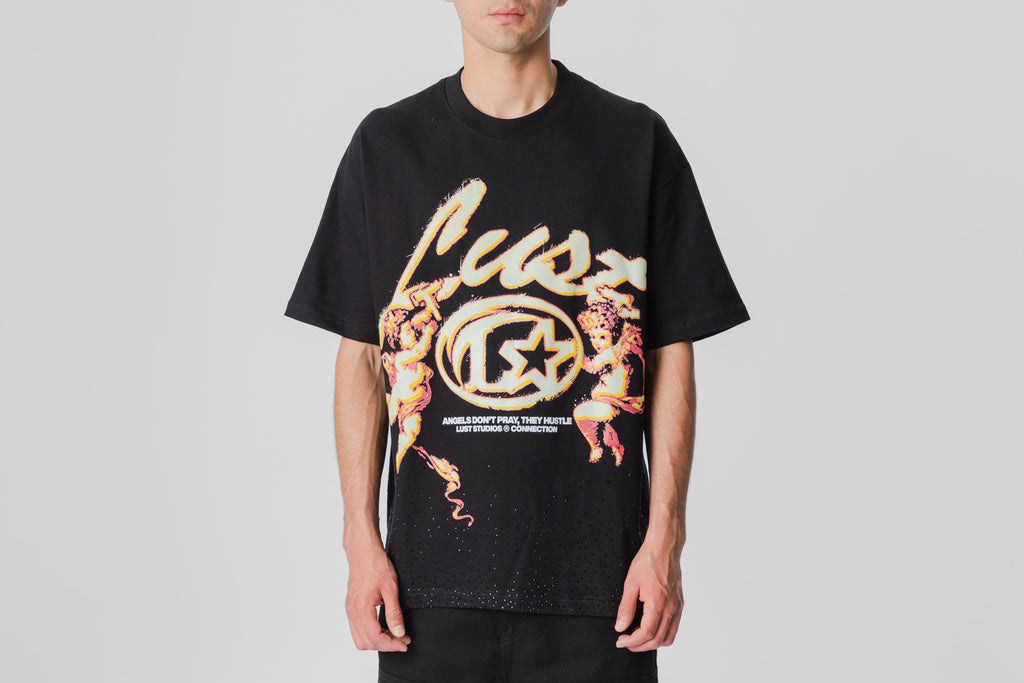 Lust Brand Angels Dont Pray Tee  - LBANDPTEE-BLK